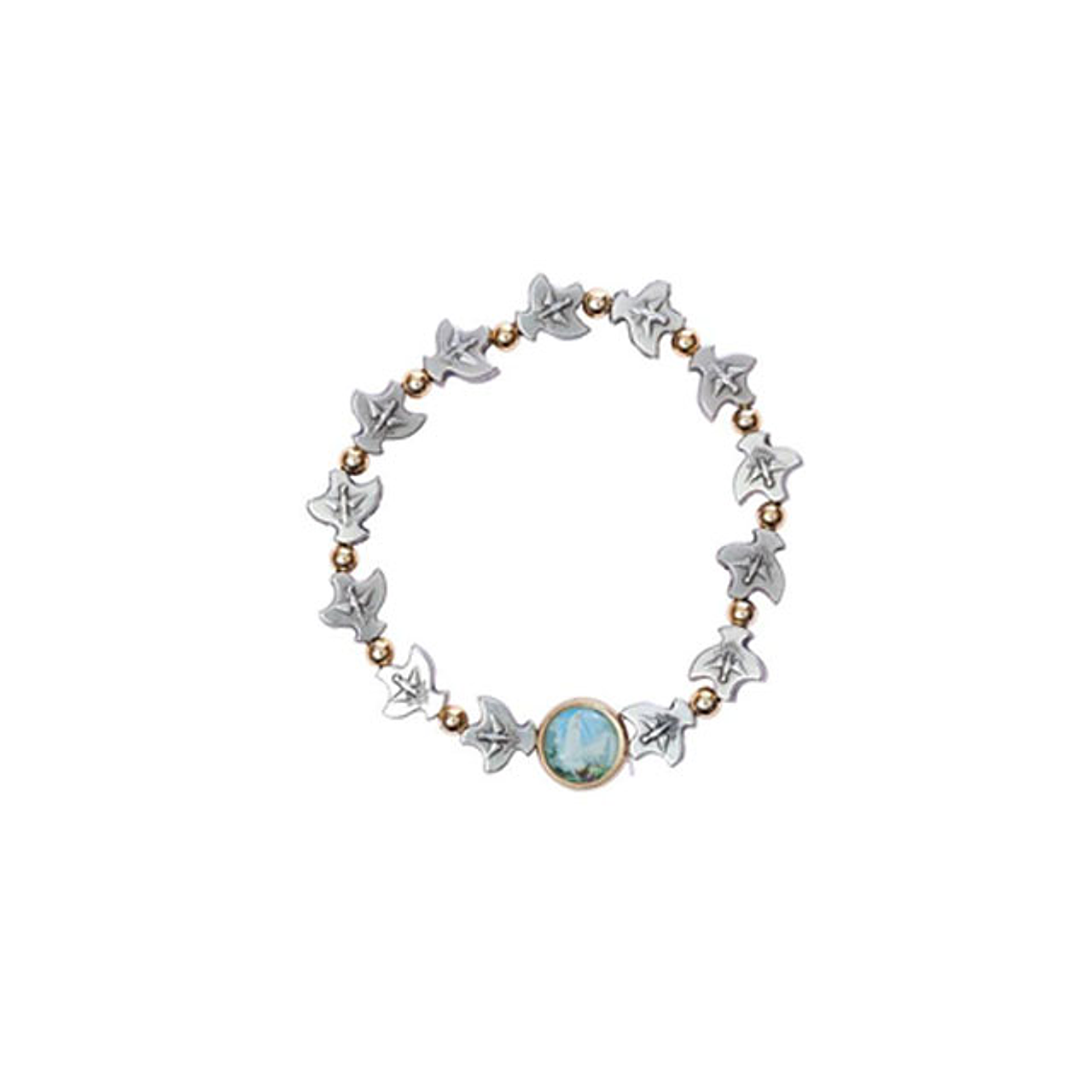 Gold bracelet with silver doves 1