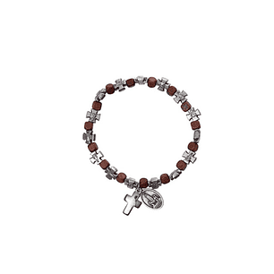 Wooden cross bracelet