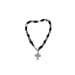 Cord bracelet with metal cubes