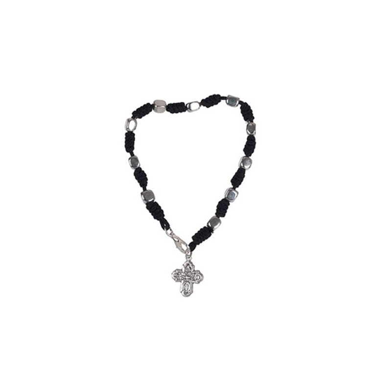 Pulsera de cordón con cubos de metal. 1