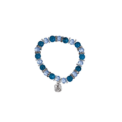 Bracelet boules et cristaux bleus