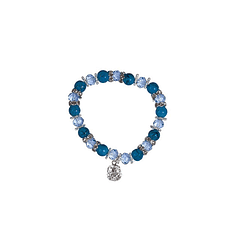 Pulsera de bolas y cristales azules