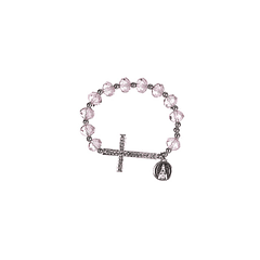 Rose and cross crystal bracelet