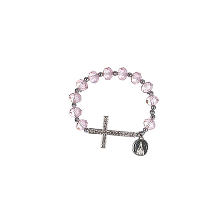 Rose and cross crystal bracelet 1