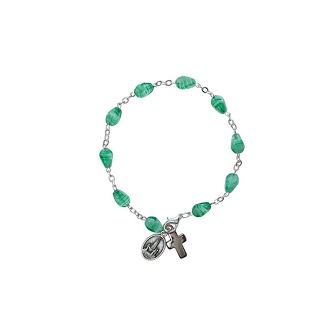 Light green crystals bracelet 1