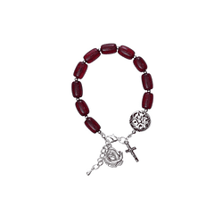 Pulseira de madeira com crucifixo