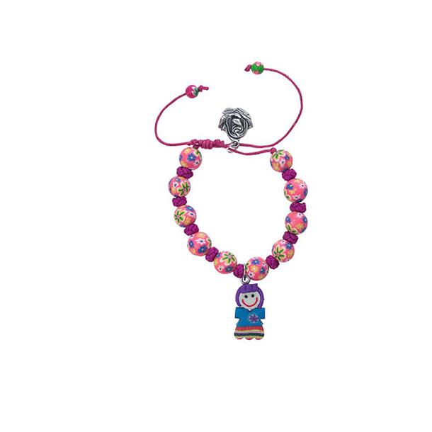 Pulseira colorida com anjo 