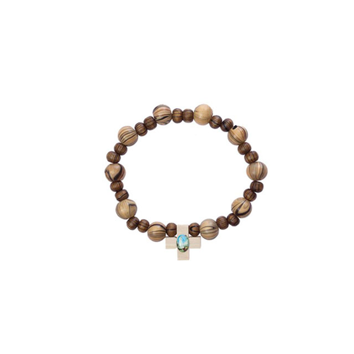 Pulsera de madera con cruz. 1