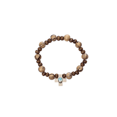 Pulseira de madeira com cruz