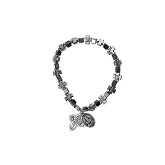 Pulseira de hematite com cruz