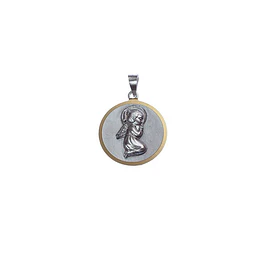 Large Round Medal with Angel Girl