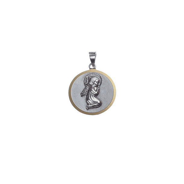 Large Round Medal with Angel Girl 