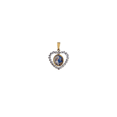 Médaille du cœur de Fatima avec des pierres
