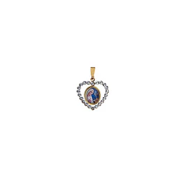 Medal of Fatima Heart With Stones