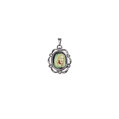 Médaille nickelée orla pierres Fatima avec voile