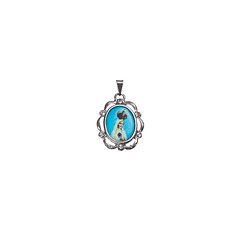 Médaille nickelée orla pierres,  Fátima couronnée