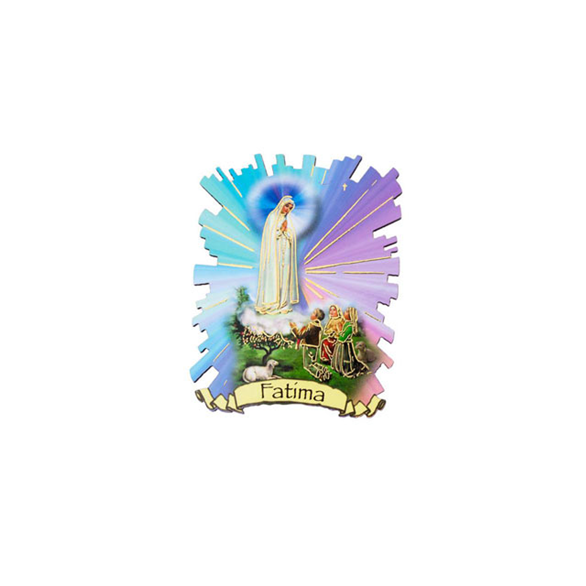 Imán a rayas con la aparición de Fátima 1