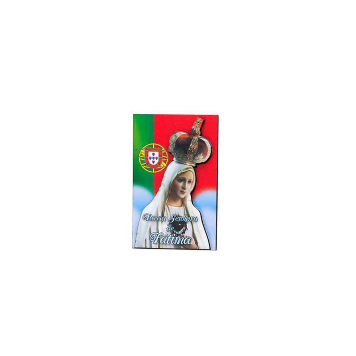 Imán de madera con N. Sra de Fátima / Bandera 1