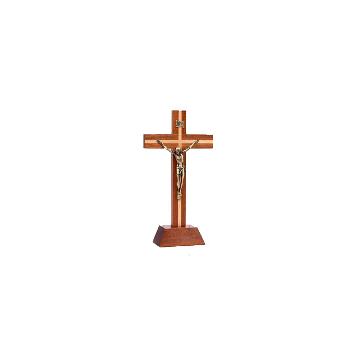 Crocifisso appollaiato in legno due colori 1