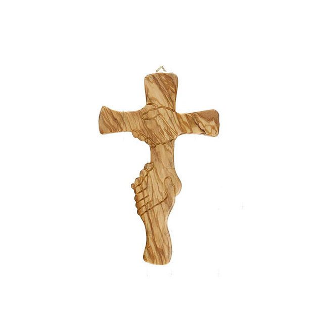 Olive wood cross of friendship