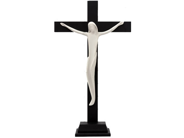 Cristo Porcelana Com Cruz e Base