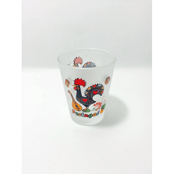 Copo de Shot com imagem de Galo de Barcelos 