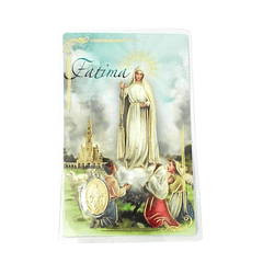 Biglietto religioso con apparizione di Fatima