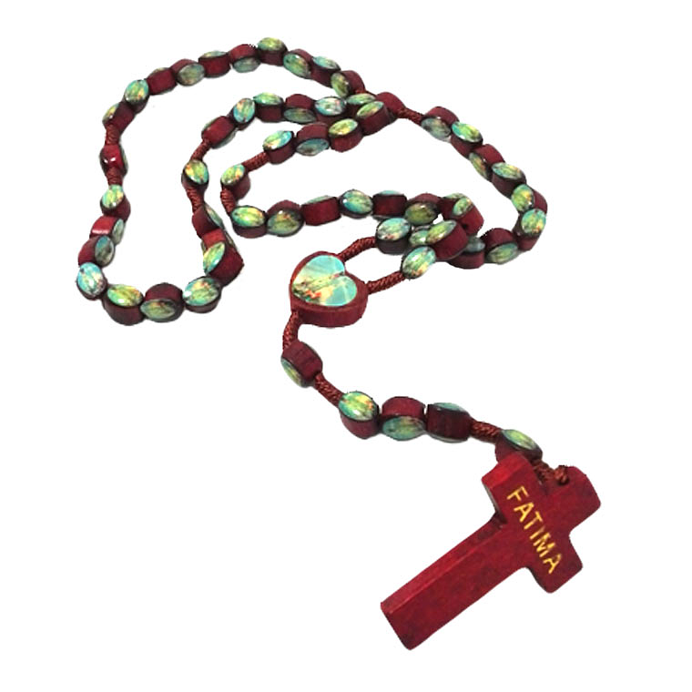 Wood Rosary with Apparition of Fatima 2