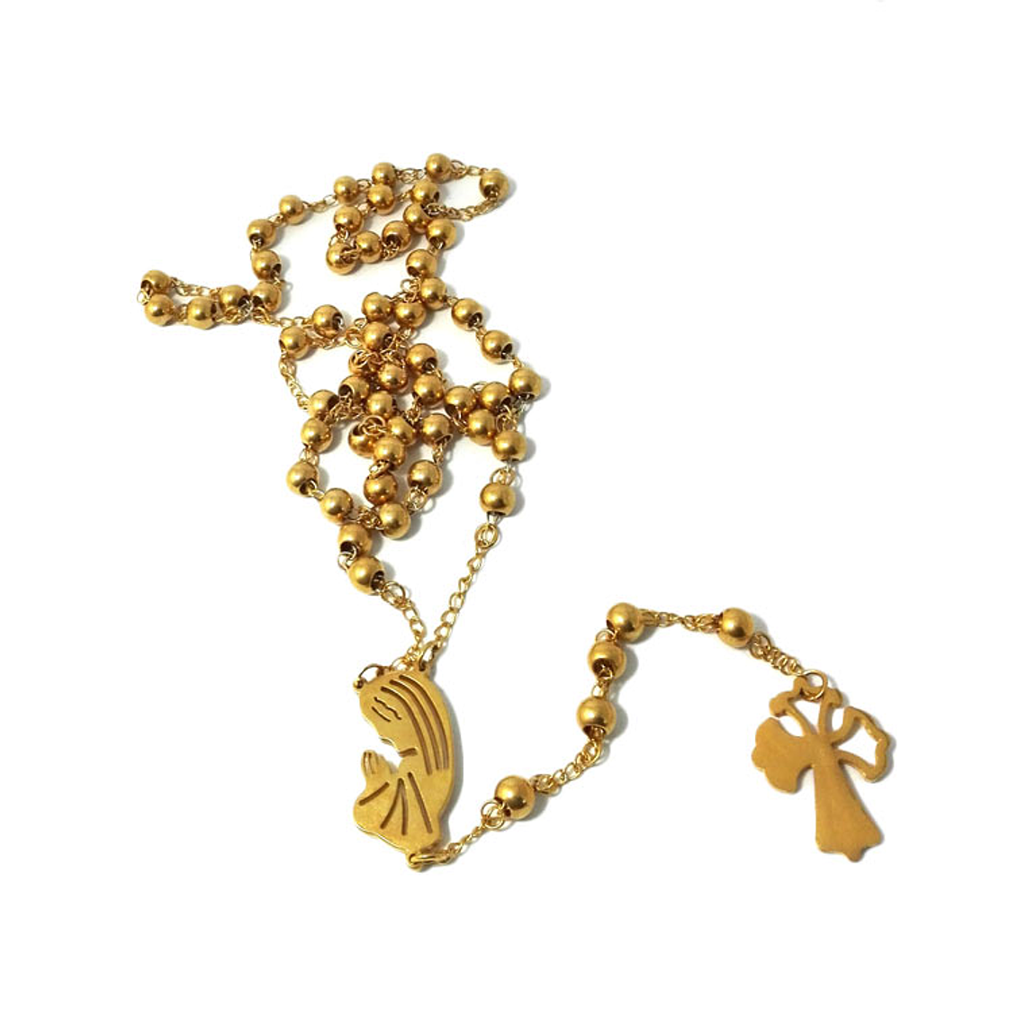 Gold plated rosary of lucky clover  1