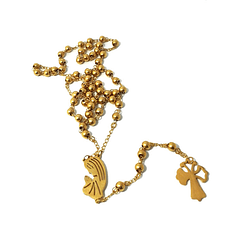 Gold plated rosary of lucky clover 