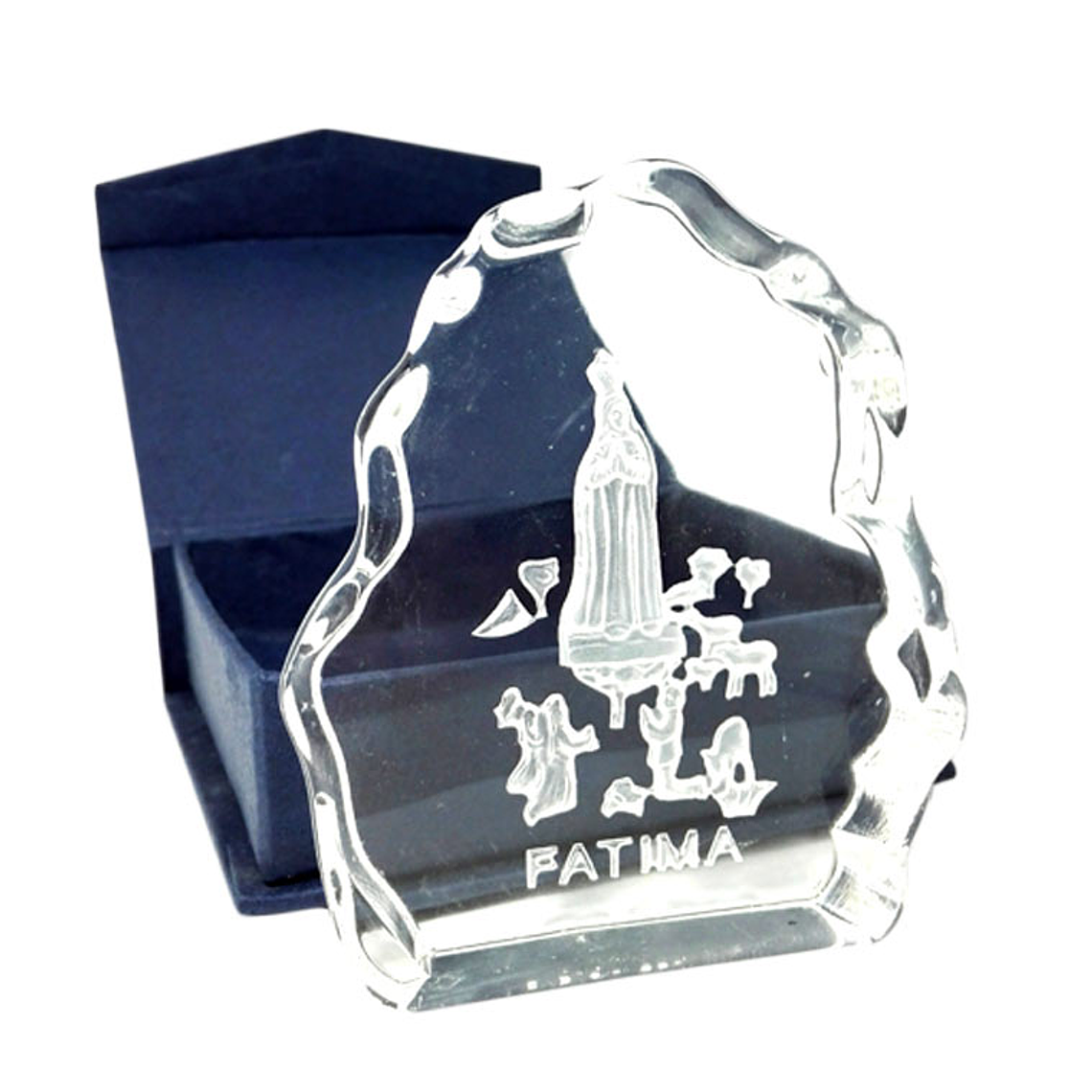 Cristallo di vetro con l'Apparizione di Fatima 1
