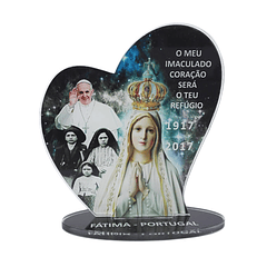 Piatto decorativo con Apparizione di Fatima e Papa Francesco