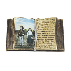 Livro decorativo com Santa Jacinta e São Francisco