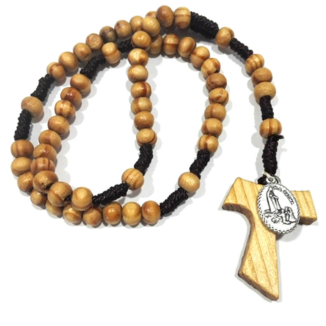 Wooden rosary with Tau cross 1