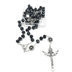 Crystal Rosary with roses
