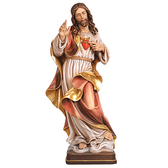 Wood statue of Sacred Heart of Jesus