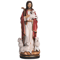 Wood statue of Jesus the Good Shepherd 