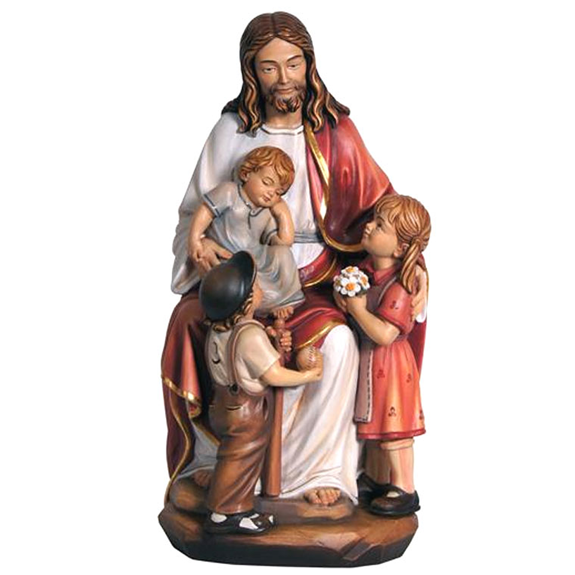 Wood statue of Jesus with the children 1