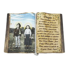 Livro decorativo com Santa Jacinta e São Francisco