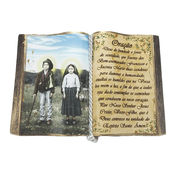 Livro decorativo com Santa Jacinta e São Francisco 2