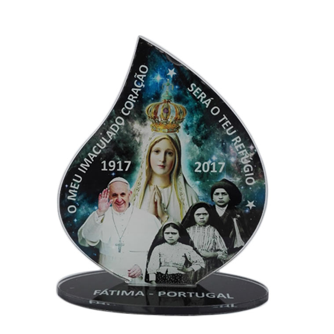 Chevalet décorative avec apparition de Fatima et du pape François 2