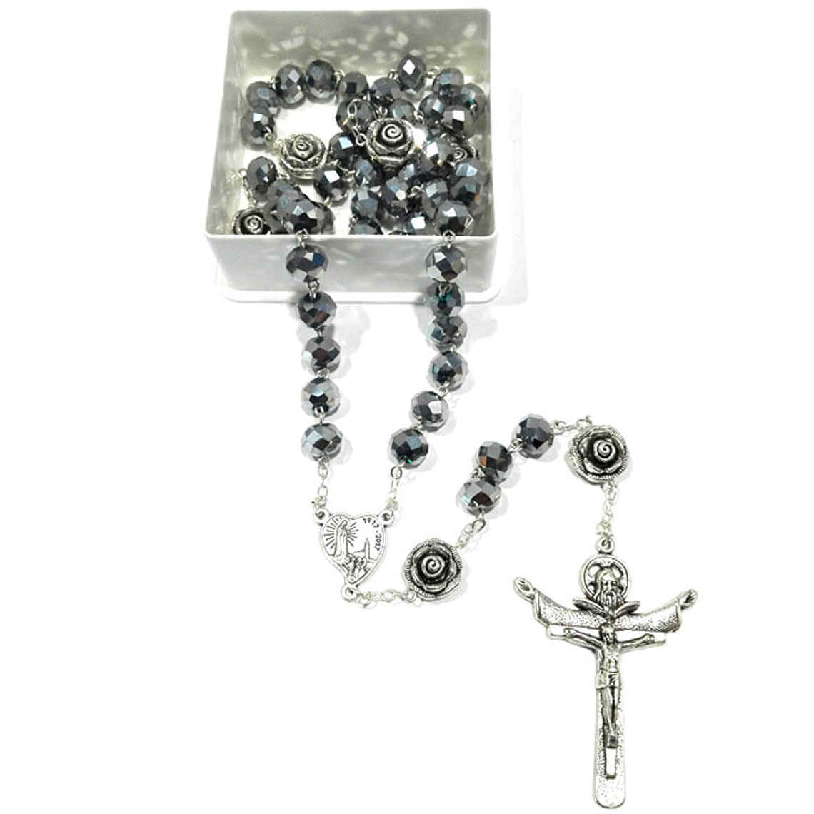 Crystal Rosary with roses 2
