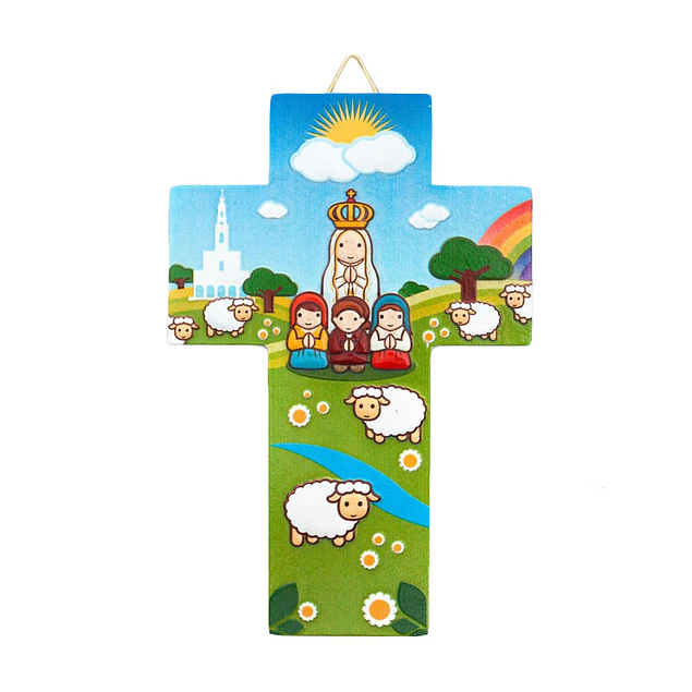 Cruz com 12 imagens católicas diferentes