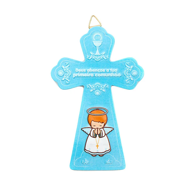 Cruz com 12 imagens católicas diferentes