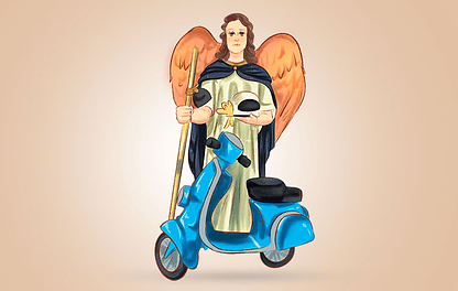 Historia y Oración de San Rafael en moto