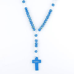 Blue rosary on rope