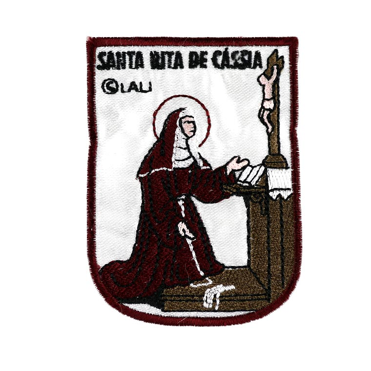 Embroidered emblem of Saint Rita of Cascia 1