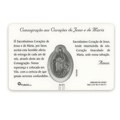 Prayer card of the Sacred Heart of Mary and Jesus
