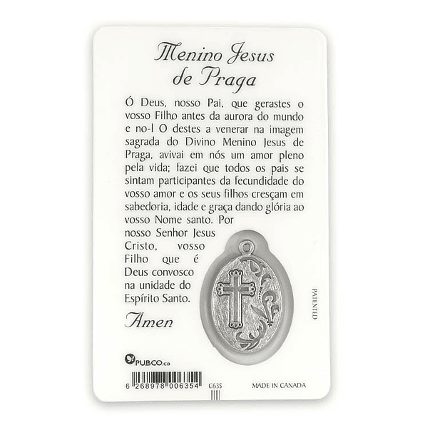 Prayer card of Infant Jesus of Prague 2