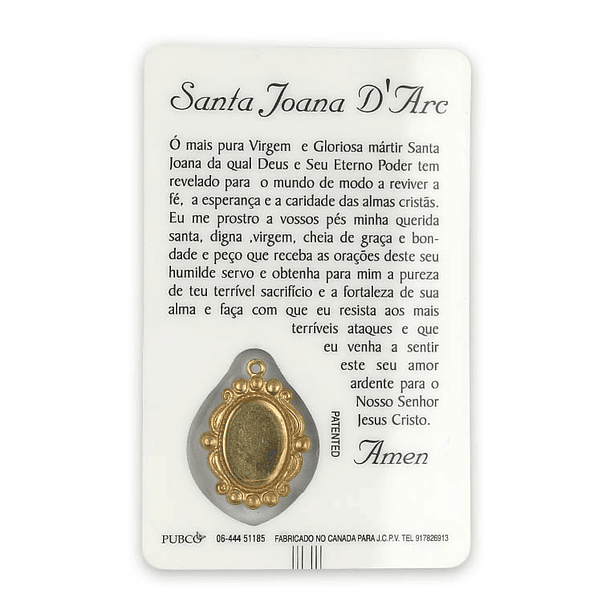 Prayer card of Saint Joan of Arc 2